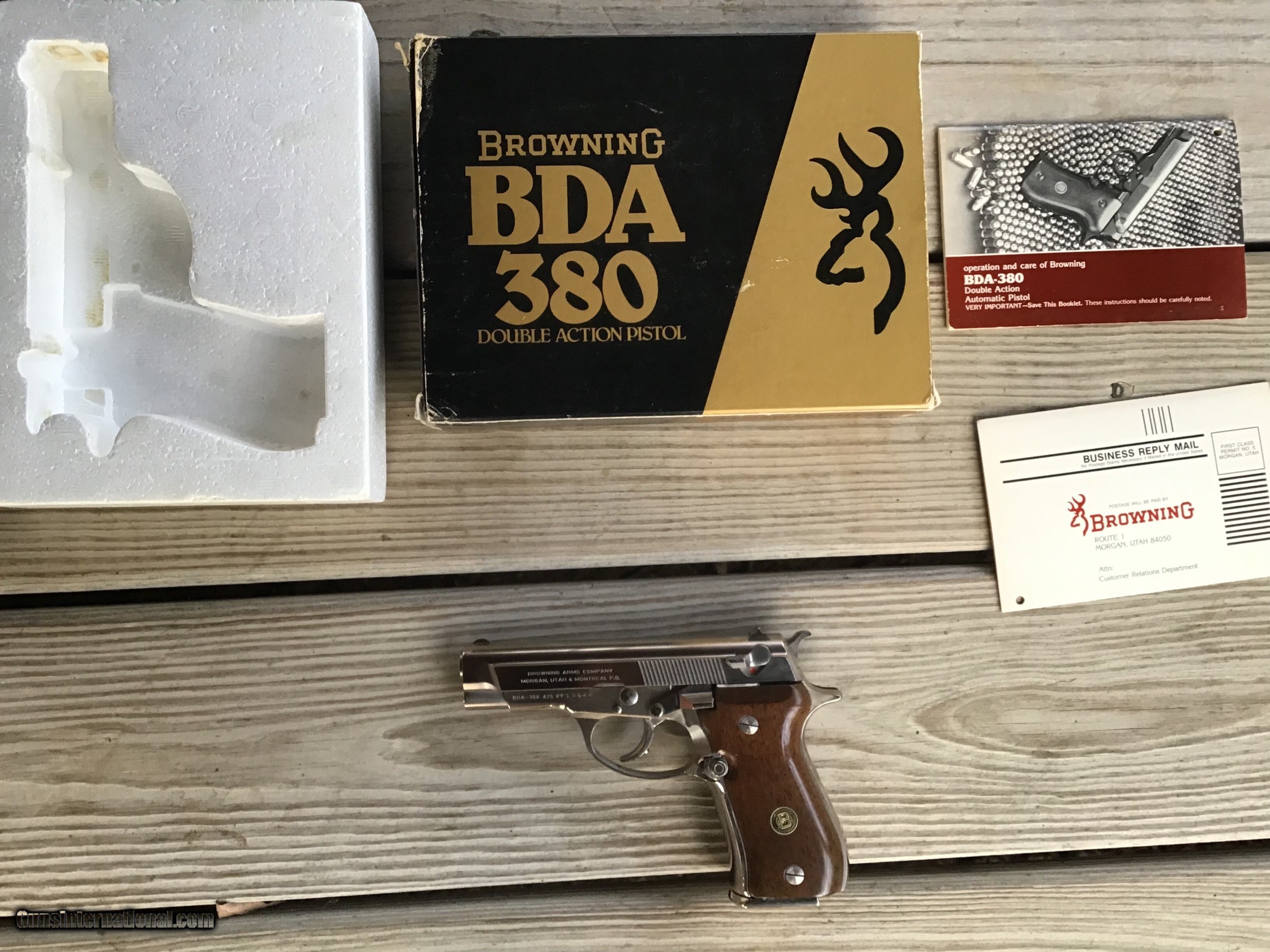 SOLD BROWNING BDA 380 CAL 13 SHOT RARE NICKEL FINISH AS NEW IN