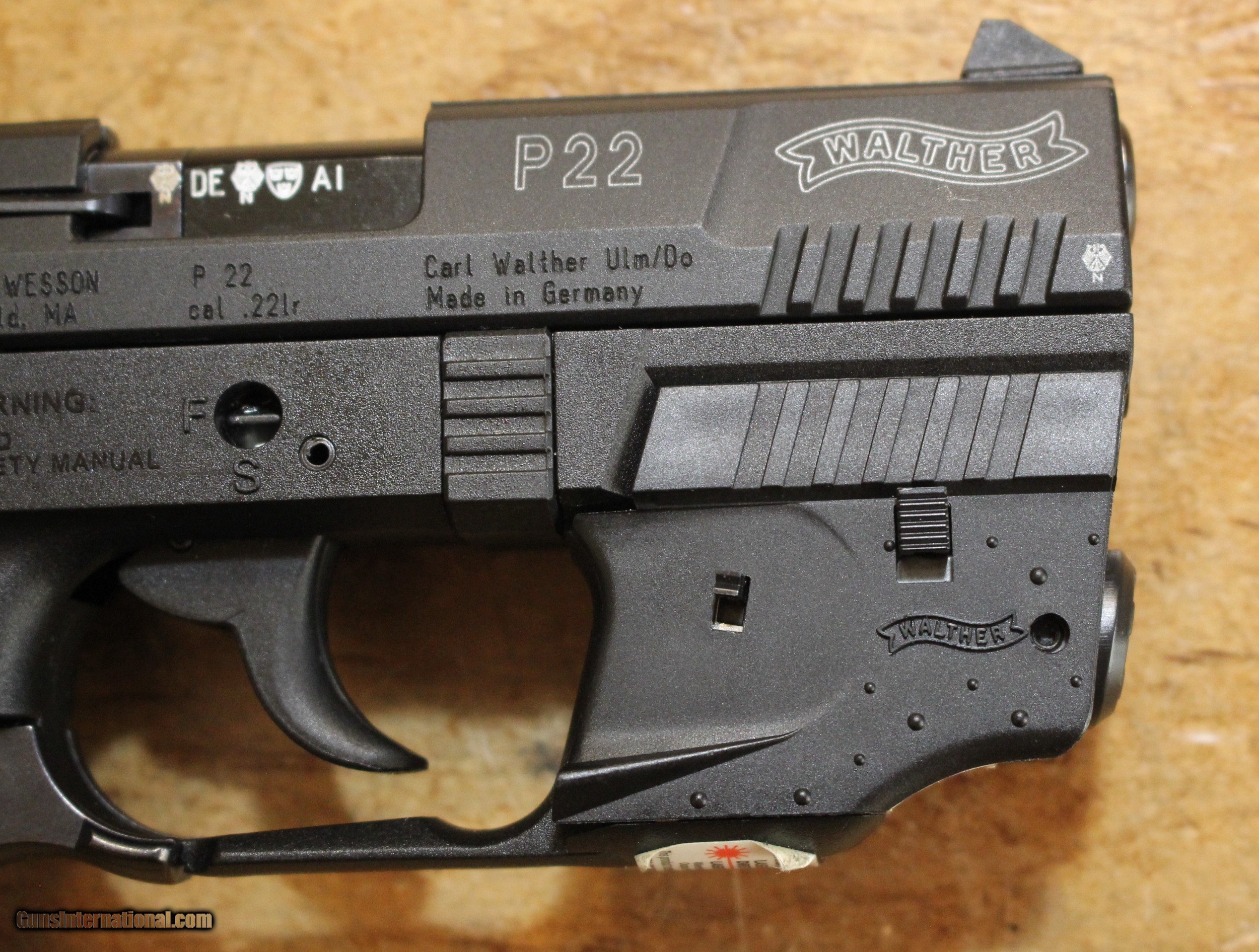 Walther P Lr Rimfire Pistol With Walther Laser