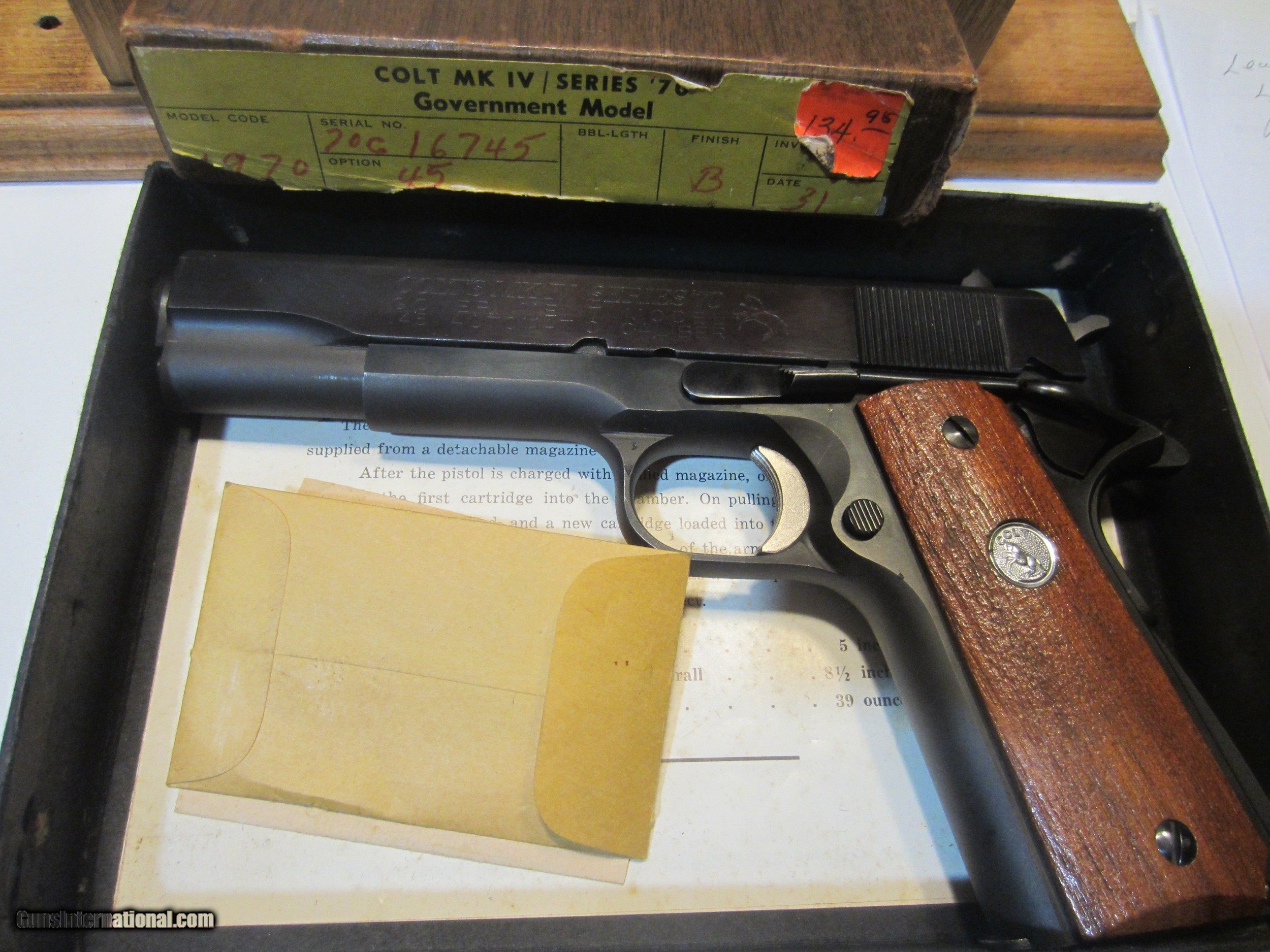 COLT GOVERMENT MODEL MK 1V SERIES 70 45 ACP WITH BOX