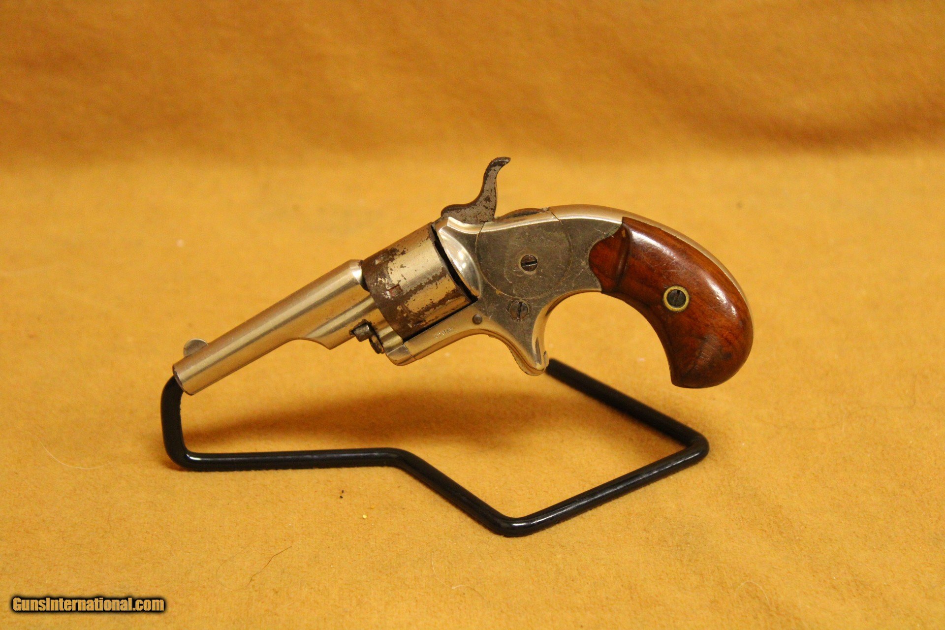 Antique COLT Open Top Pocket Revolver W SPUR TRIGGER 22 Caliber 1877