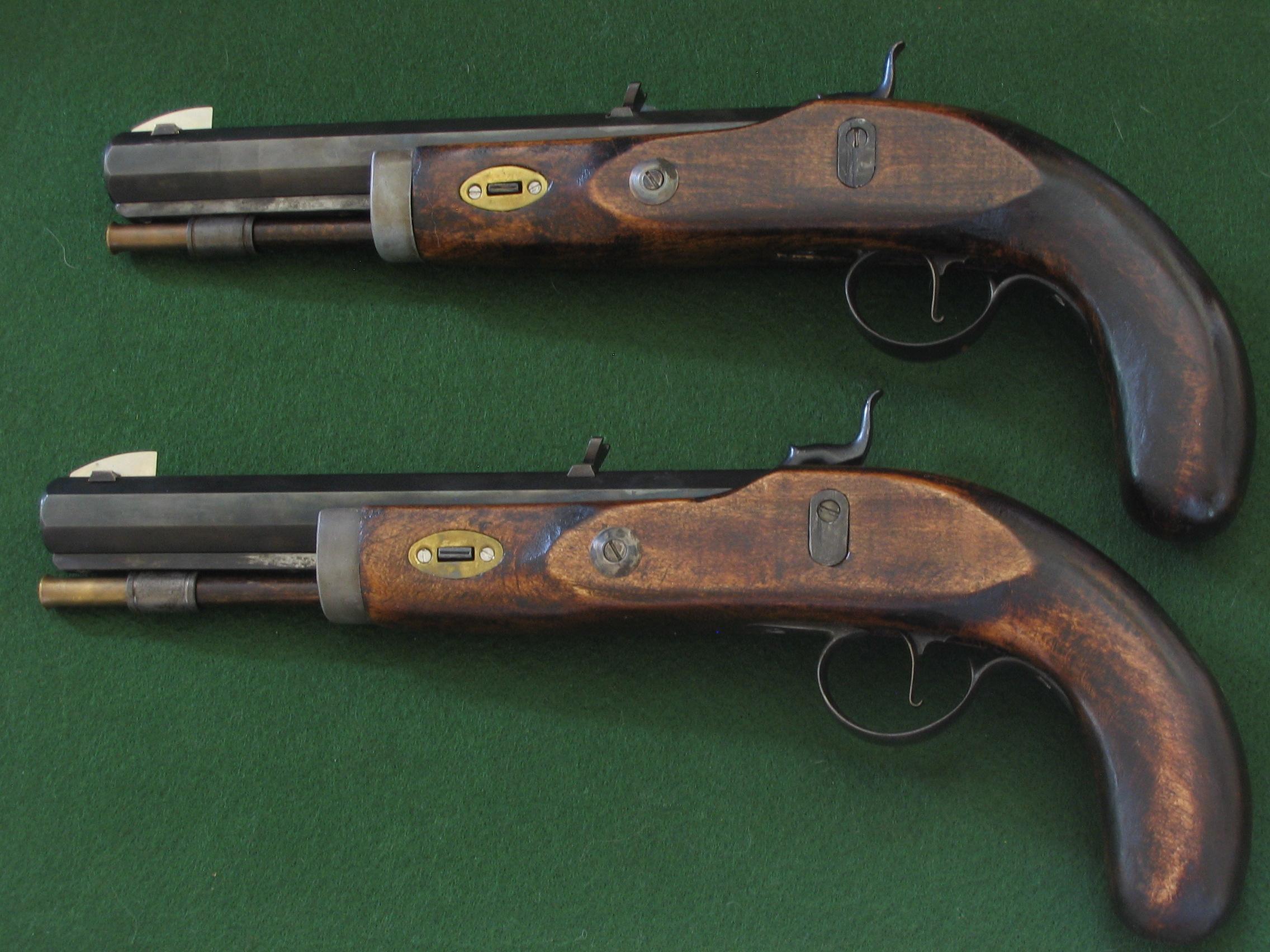 duplication-of-a-1800s-50-cal-blackpowder-dueling-pistols-cased-set