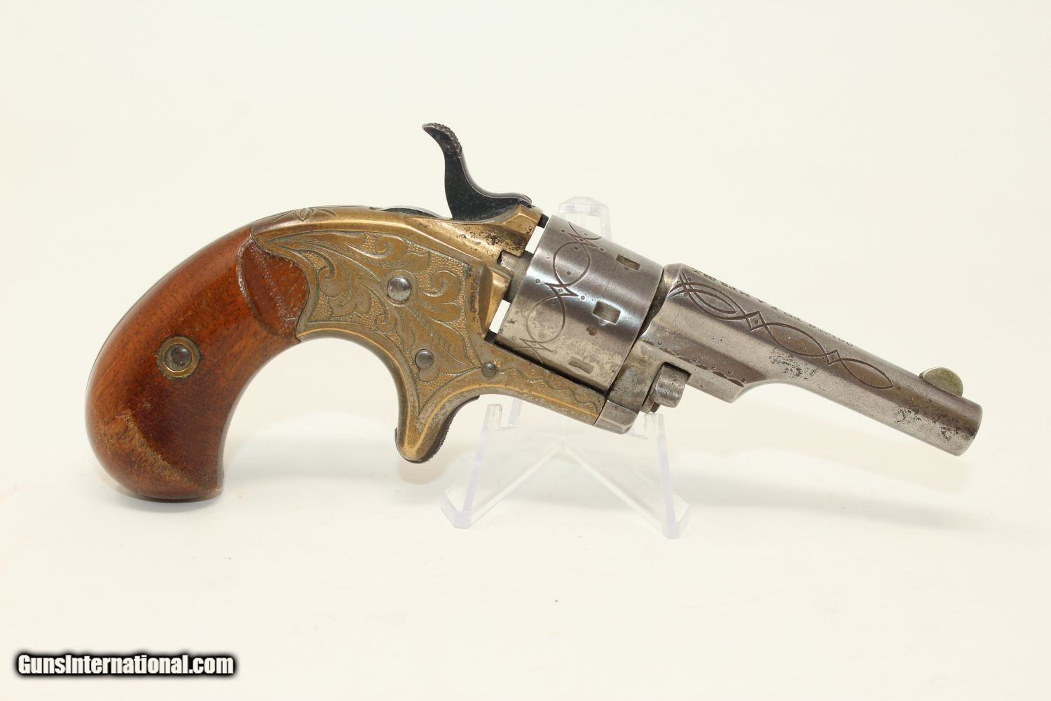 Factory Engraved Antique Colt Open Top Revolver Shot Rimfire