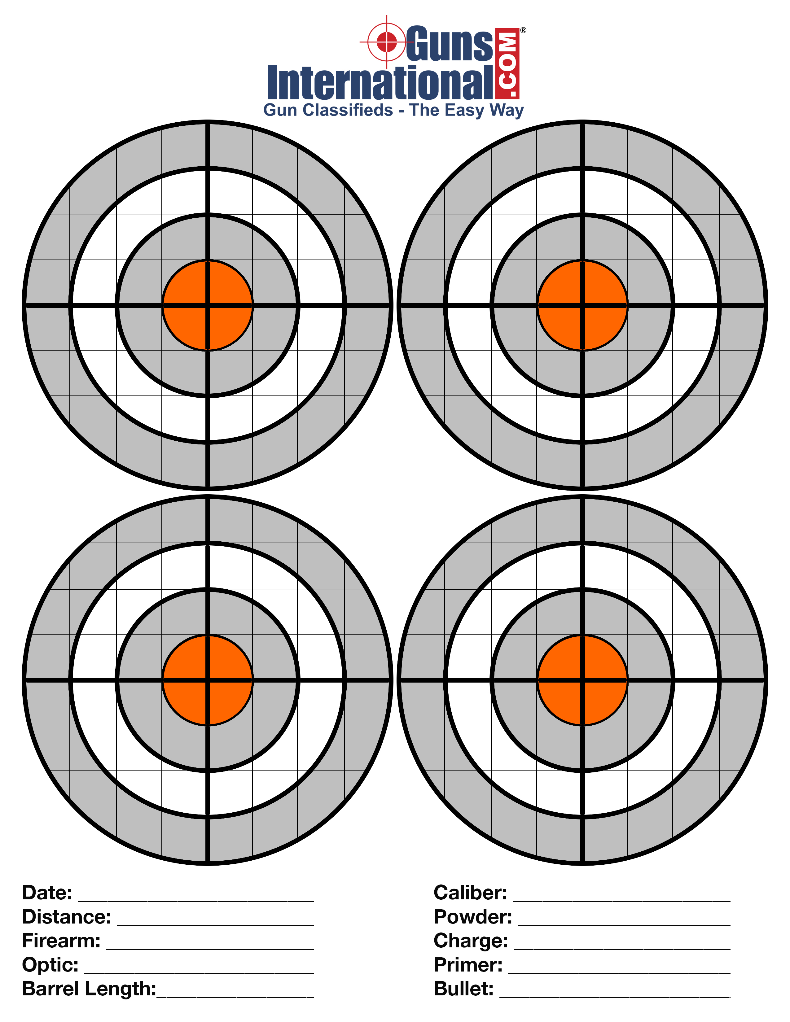 Printable Targets For Shooting - Printable Blank World