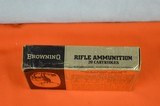 Vintage Browning 7mm Rem Mag Ammo, Gold box with Black Lettering, Full box of 20 rounds, 150gr Soft Point Spitzer - 6 of 10