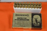 Vintage Browning 7mm Rem Mag Ammo, Gold box with Black Lettering, Full box of 20 rounds, 150gr Soft Point Spitzer - 2 of 10