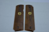 Colt Factory 1911 Grips - Checkered Walnut with Gold Medallions - Like New Condition - Image 2 of 4