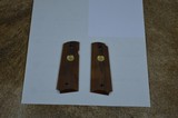 Colt Factory 1911 Grips - Checkered Walnut with Gold Medallions - Like New Condition - Image 1 of 4