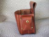 Leather Basketweave Double Trap Shooting Pouch.Sporting clays or Skeet. USA - 3 of 8