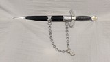 1ST MODEL LUFTWAFFE OFFICER'S DAGGER WITH CHAIN W/ LETTER OF AUTH. - 1 of 10
