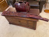 Vintage Leather Shotgun Sleeve and Ammo Range Bag - 1 of 15