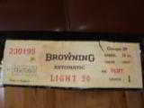 BROWNING A-5, 20 GA. ROUND KNOB, 26" SKEET, VENT RIB, MFG. 1963, NEW UNFIRED IN BOX, 100% COND. - 5 of 8