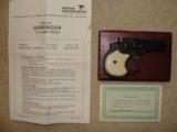 HIGH STANDARD DERRINGER M-101 BLUE, 22 MAG. EXC. COND IN FLIP TOP FACTORY BOX [SOLD PENDING FUNDS] - 1 of 2