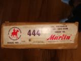 MARLIN MODEL 444, 444 MARLIN CAL. FIRST MODEL MFG. 1965 TO 1971 NEW UNFIRED IN BOX (SOLD PENDING FUNDS) - 1 of 2