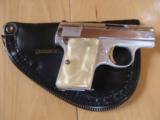 BROWNING BELGIUM 25 AUTO, BRITE NICKEL, WITH GOLD TRIGGER, COMES WITH BROWNING ZIPPERED POUCH [SOLD PENDING FUNDS] - 1 of 2