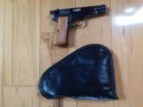 BROWNING BELGIUM HI POWER 9 MM, BLUE, RING HAMMER, MFG. IN THE 1960'S, NEW COND. WITH THE BROWNING ZIPPER POUCH - 1 of 3