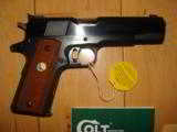 COLT SERIES 70 GOLD CUP NATIONAL MATCH, 45 ACP.
BLUE NEW UNFIRED 100% COND.
IN THE BOX - 3 of 4