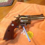 COLT PYTHON 357 MAG. 4" BRITE NICKEL, MFG. 1970, UNFIRED, UNTURNED 100% COND. IN 2 PIECE BOX {SOLD PENDING FUNDS]
- 2 of 4