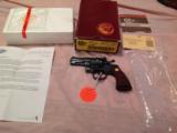 COLT PYTHON 357 MAGNUM, "RARE" 3" ROYAL BLUE" APPEARS UNFIRED NEW IN BOX - 1 of 3