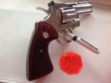 COLT PYTHON 357 MAG. [RARE 3" BRIGHT NICKEL COMBAT PYTHON], NEW UNFIRED, UNTURNED, IN BOX WITH OWNERS MANUAL, ETC. [SOLD PENDING FUNDS] - 3 of 7