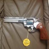 COLT PYTHON 357 MAG. 6" BRITE NICKEL, NEW, UNTURNED 100% C.OND. IN BOX.(SOLD PENDING FUNDS) - 2 of 11