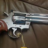 COLT PYTHON 357 MAG. 6" BRITE NICKEL, NEW, UNTURNED 100% C.OND. IN BOX.(SOLD PENDING FUNDS) - 6 of 11