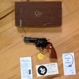 COLT PYTHON 357 MAGNUM, 4" BLUE, MFG. 1966,UNTURNED, NO TURN RING, NEW COND. IN BOX [SOLD PENDING FUNDS] - 1 of 7