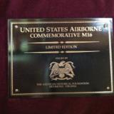"AIRBORNE COMMERATIVE" M-16, 223 CAL., #7 OF 950 MFG. IN HONOR OF THE 50TH ANNIVERSARY OF THE U.S. AIRBORNE - 12 of 13