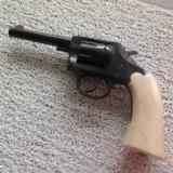 IVER JOHNSON "SEALED EIGHT" 22 LR., WOOD GRIPS HAVE BEEN PAINTED WHITE., COMES WITH BAUER LEATHER HOLSTER - 4 of 4