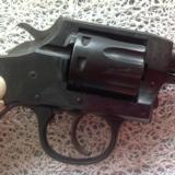 IVER JOHNSON "SEALED EIGHT" 22 LR., WOOD GRIPS HAVE BEEN PAINTED WHITE., COMES WITH BAUER LEATHER HOLSTER - 2 of 4