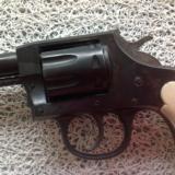 IVER JOHNSON "SEALED EIGHT" 22 LR., WOOD GRIPS HAVE BEEN PAINTED WHITE., COMES WITH BAUER LEATHER HOLSTER - 3 of 4