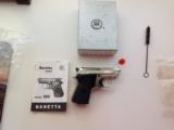 BERETTA 950 BS, JET FIRE, 25 AUTO, [RARE BRITE NICKEL] JUST ARRIVED FROM AN ESTATE, APPEARS UNFIRED, 100 % COND. IN BOX - 2 of 4