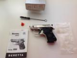 BERETTA 950 BS, JET FIRE, 25 AUTO, [RARE BRITE NICKEL] JUST ARRIVED FROM AN ESTATE, APPEARS UNFIRED, 100 % COND. IN BOX - 1 of 4
