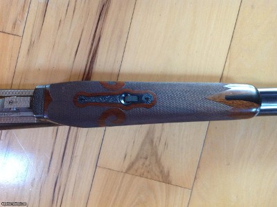 WINCHESTER 21 CUSTOM PIGEONGRADE, 410 GA. 21-6 FACTORY ENGRAVED, 4X FANCY, WALNUT, RARE ONLY 65 TOTAL 410 GA. MFG. 1948, NEW UNFIRED IN THE BOX - Image 9 of 15