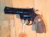 COLT PYTHON 357 MAGNUM 4" ROYAL BLUE, MFG. 1992,, NEW 100% COND.APPEARS UNFIRED IN THE BOX- 4 of 6