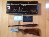 BROWNING BELGIUM, AUTO TAKEDOWN 22 LR. MFG. 1966, GRADE 3, SIGNED BY RISACK ON BOTH SIDES, UNFIRED NEW COND IN ORIGINAL BOX - 1 of 6