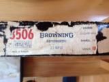 BROWNING BELGIUM, AUTO TAKEDOWN 22 LR. MFG. 1966, GRADE 3, SIGNED BY RISACK ON BOTH SIDES, UNFIRED NEW COND IN ORIGINAL BOX - 6 of 6