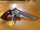 COLT PYTHON 357 MAGNUM, 6" BRITE NICKEL, MFG. 1972, NEW UNFIRED, NO TURN RING, 100% COND. IN BOX [SOLD PENDING FUNDS] - 4 of 6