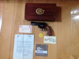 COLT PYTHON 357 MAGNUM, 4" "ROYAL BLUE", MFG. 1979, APPEARS UNFIRED WITH NO TURN RING, IN THE BOX [SOLD PENDING FUNDS] - 1 of 4