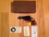 COLT PYTHON 357 MAGNUM 4" BLUE, MFG. 1968, NEW 100% COND., UNFIRED, NO TURN RING, IN THE BOX - 1 of 9