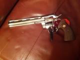 COLT PYTHON 357 MAGNUM 8" BRITE NICKEL, MFG. 1981, LIKE NEW IN BOX, NO CYLINDER RING, APPEARS UNFIRED - 3 of 3