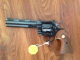 COLT PYTHON 357 MAGNUM, 6" BLUE, MFG. 1964, APPEARS UNFIRED SINCE IT LEFT FACTORY, IN BOX - 3 of 4