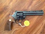 COLT PYTHON 357 MAGNUM, 6" BLUE, MFG. 1964, APPEARS UNFIRED SINCE IT LEFT FACTORY, IN BOX - 4 of 4