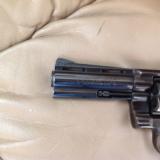 COLT PYTHON 357 MAGNUM 4" BLUE, MFG. 1980, APPEARS UNFIRED WITH NO CYLINDER TURN RING, IN BOX WITH ALL PAPERS - 8 of 11