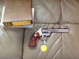 COLT PYTHON 357 MAGNUM, 6" BRITE NICKEL, MFG. 1968, NEW UNFIRED, UNTURNED IN BOX - 2 of 3
