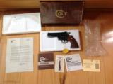 COLT PYTHON 357 MAGNUM 4" BLUE, MFG. 1978, APPEARS UNFIRED WITH NO CYLINDER TURN RING, 100% COND. IN BOX - 1 of 7