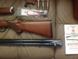RUGER RED LABEL FACTORY ENGRAVED WITH GOLD GROUSE IN FLIGHT, 20 GA., 26" BARRELS, LIKE NEW IN BOX - 1 of 4