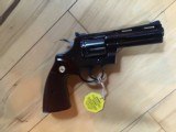 COLT PYTHON 357 MAGNUM, 4" BLUE, MFG. 1978, NEW UNFIRED, UNTURNED 100% COND. IN THE BOX - 2 of 3