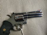 COLT PYTHON 357 MAGNUM, 4" BRIGHT STAINLESS, UNFIRED, UNTURNED, 100% COND. - 2 of 7