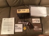 COLT PYTHON 357 MAGNUM 4" BRIGHT NICKEL, MFG. 1979, NEW UNFIRED, UNTURNED, 100% COND. IN BOX - 1 of 4