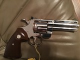 COLT PYTHON 357 MAGNUM 4" BRIGHT NICKEL, MFG. 1979, NEW UNFIRED, UNTURNED, 100% COND. IN BOX - 2 of 4